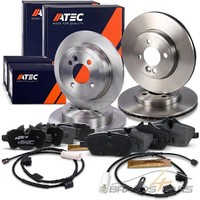 Atec Bremsscheiben + BelÄGe + Warnkontakt Vorne + Hinten FÜR Mini ONE Cooper