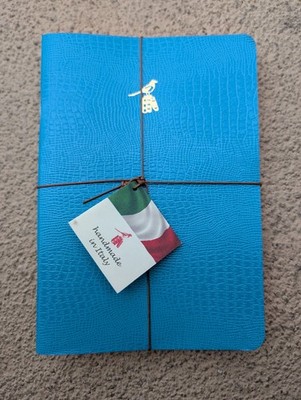 Bieffe Vibrant Blue on Red, Black Lined Notebook, Handcrafted in Italy, 3-Set