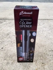 Eternal Lifestyle Rechargeable Wine Opener New In Box