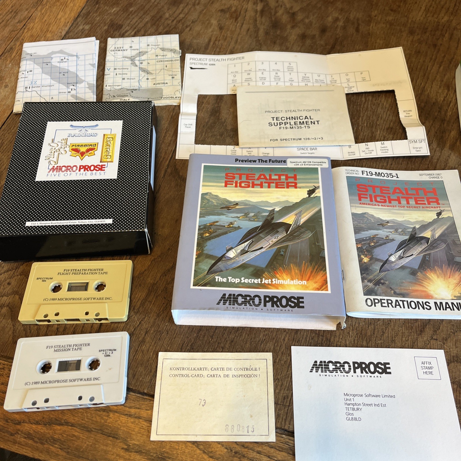 Project Stealth Fighter Zx Spectrum Big Box Complete Untested Micro Prose