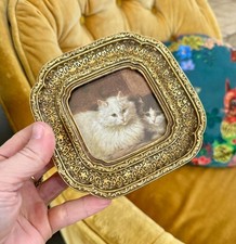 3x3 Vintage Gold Picture Frame, Ornate Square Frame for Table or Wall