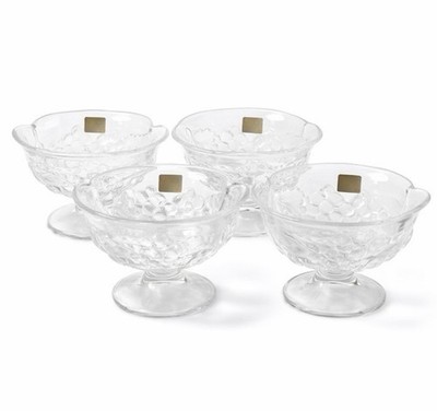Mikasa Crystal Bounty Sherbet Footed Dishes Set Of 4 NOS