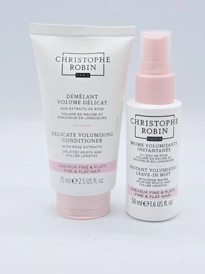 Christophe Robin Delicate Volumizing CONDITIONER 2.5fl oz & Leave In Mist 1.6 oz
