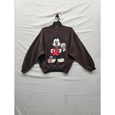 Disney Womens Pullover Mickey Mouse Sweatshirt Cotton Blend Casual Size XXS