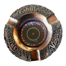 Vintage Roulette Wheel Copper Ashtray Las Vegas Spins Works