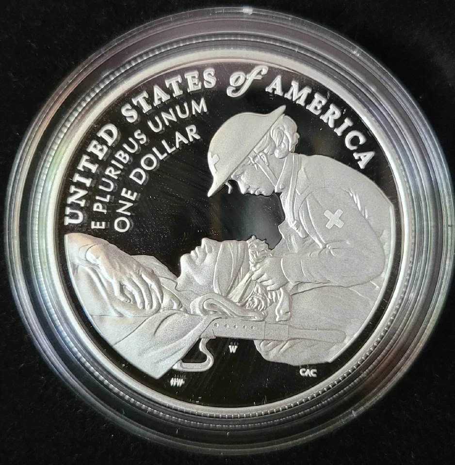 💜 2022W Proof Silver COLORIZED PURPLE HEART Dolla NGC PF69 UC FDOI VERY RARE💜 - Image 2 of 4