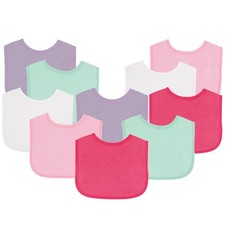 Unisex Baby Cotton Terry Bibs, Girl Solid Mint, One Size