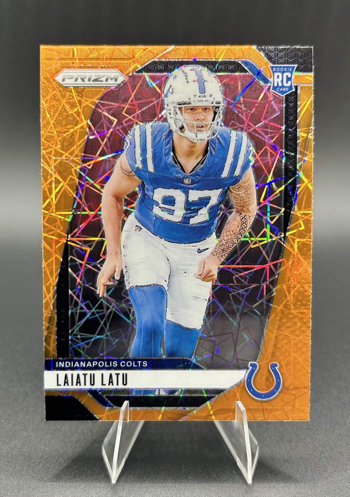 2024 Panini Prizm Orange Laser Rookie #366 Laiatu Latu