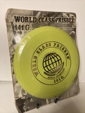 Wham-O World Class Frisbee. Champion Competition Model. 1975 Yellow Golf Foil.