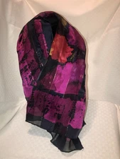 Basha Scarf 100% Silk Dry Clean Only Made In China Multicolor 32” Square