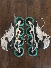 Bont Jet Inline Speed Skates White Black 6061-T6 Frame High Roller Wheels