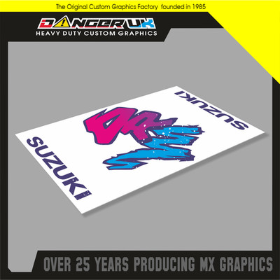 MOTOCROSS BIKE PADDOCK GARAGE PIT MAT RETRO SUZUKI DR PINK-PURPLE