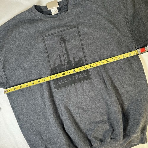 Vintage Hanes Print Pro Mens Alcatraz Crewneck Sweatshirt Size Large Gray - Picture 9 of 10