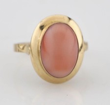 Gold Ring 750 mit Engelshaut Koralle