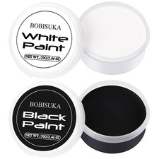 BOBISUKA Halloween Black and White Face Body Paint Oil Based SET 01