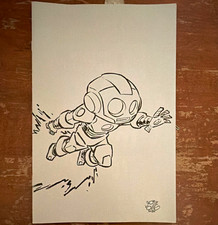 Marvel Iron Man Original Sketch Drawing on Pa...