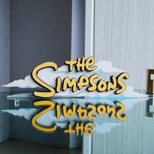 The Simpsons Logo Sign 3D Desk Display Plaque Shelf Decor Collectible
