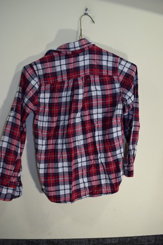 Childrens Place Cotton Button Up Shirt Flannel Outdoor Woodsy Plaid BOYS M 8 Red - Picture 7 of 15