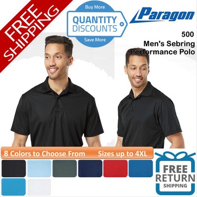   Paragon Men's Sebring Performance Polo Shirt microfiber Up To 4XL 500