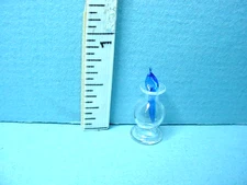Miniature Glass  Decanter wi Blue Stopper #HB502 Bright Delights 1" (1:12) Scale