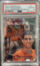 2012 Fleer Retro Flair Showcase Legacy Row 0 #FL-7 Vinny Testaverde /100 PSA 10