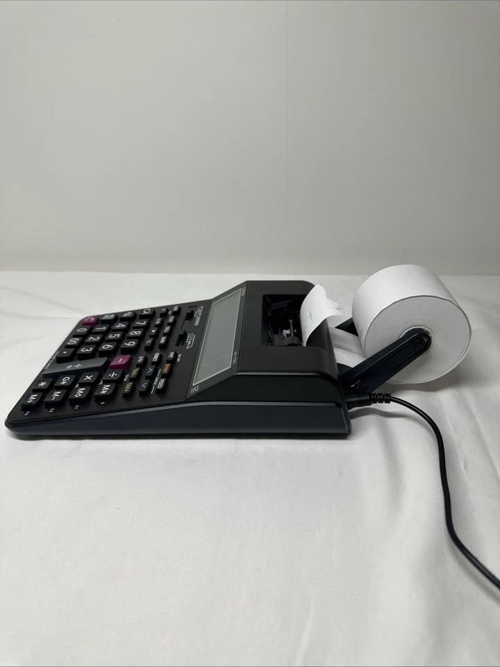 Casio HR-170RC Calculadora de Escritorio Impresión Negra Cargador de 12 Dígitos 6 Rollos de Papel Foto 3 de 4