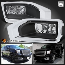 Fits 2015-2018 Gmc Yukon Xl Clear Bumper Fog Lights Driving Lampsbezelswiring Fits 2015-2018 Gmc Yukon Xl Clear Bumper Fog Lights Driving Lampsbezelswiring