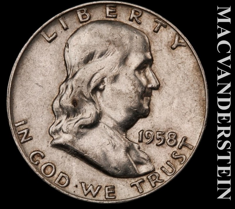 1958-D Silver Franklin Half Dollar - Scarce  High Grade  Lustrous  #L6566