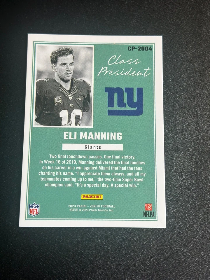 2023 Panini Zenith - Eli Manning - Class President #CP-2004 - New York Giants - Photo 2/2