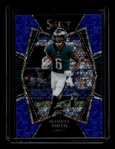 2021 Select Football DeVonta Smith #149 Rookie Blue Disco Prizm /25