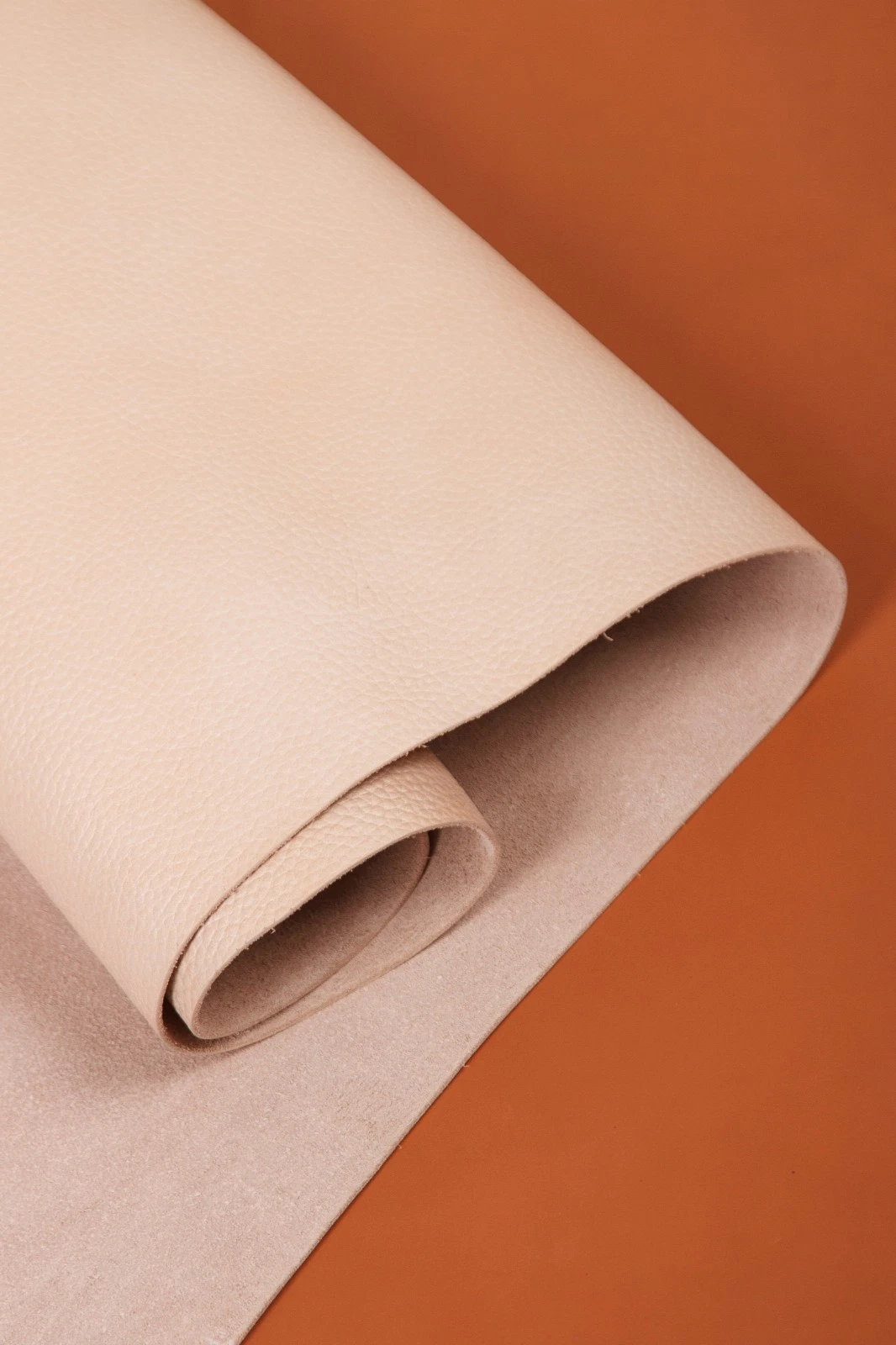 Cream Poudre Full Grain Cowhide Leather, 0.8-1.2mm (2-3oz) Soft Genuine Leather