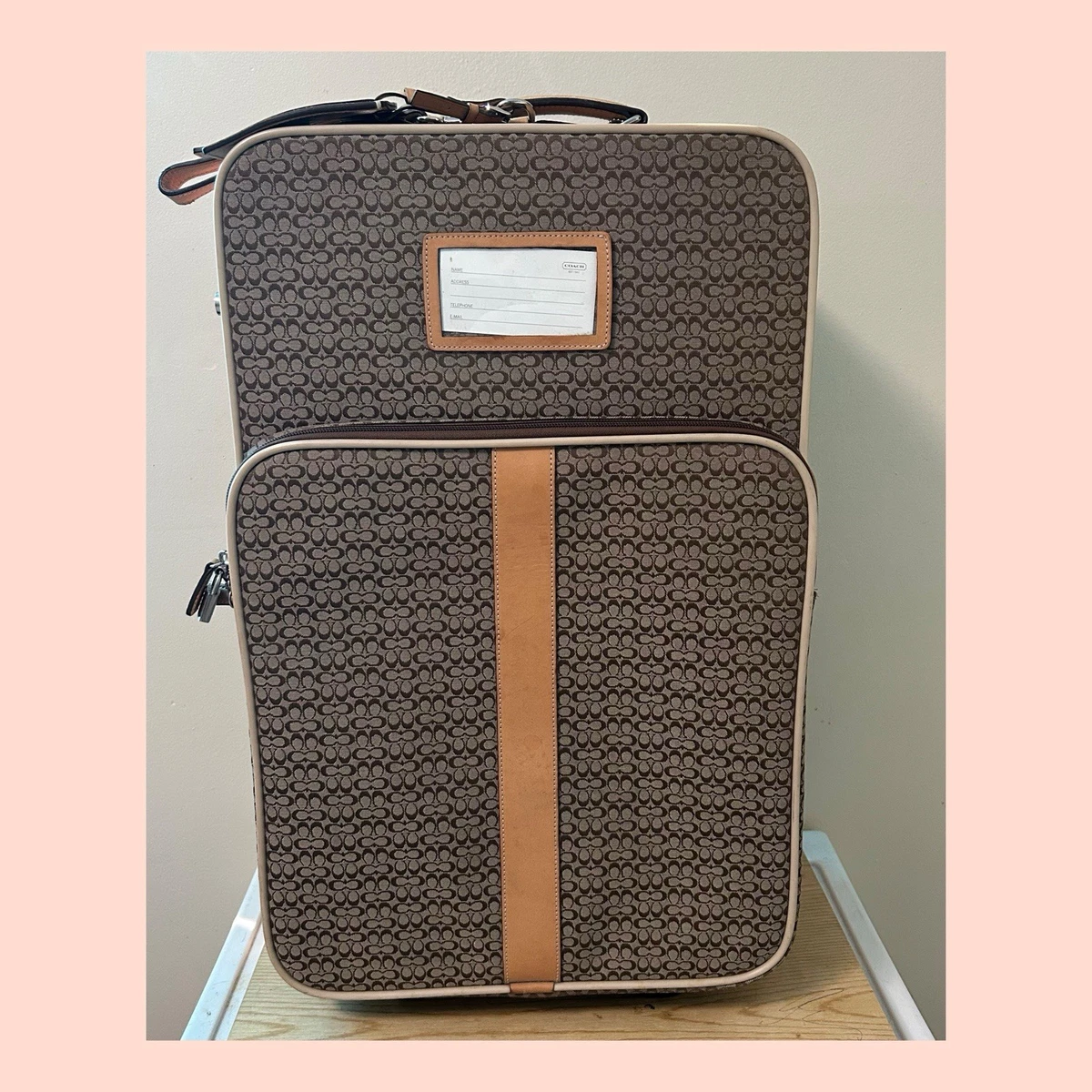 バッグ COACH Signature Carry On Luggage rare Coach signature designer rolling carry-on luggage vintage | eBay