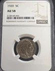 1920- Buffalo Nickel NGC AU58 Ready to ship