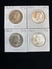 1964 Kennedy Half Dollars Lot Of 4 90% Silver Circulated