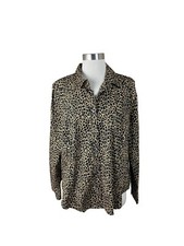 J. Crew 14 Curvy Stretch Leopard Animal Print Shirt Closet Staple