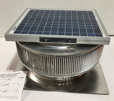 Aura Vent Solar Fan, 14 Inch, Exhaust, Roof Attic Ventilator, 15W