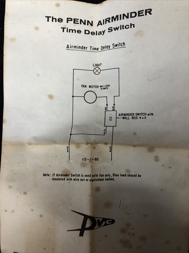 1-PENN VENTILATOR TIME DELAY SWITCH MODEL AM-12 PART#59380 10 A AMPS - Picture 8 of 11