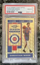 2019 Panini Optic Contenders Christian Wood Gold Vinyl 1/1 (True 1/1 Rare) PSA10