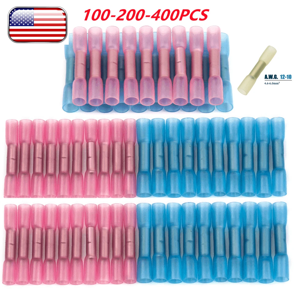 600/200x Heat Shrink But Connector Waterproof Electrical Wire Marine Butt Splice - Image 3 of 4