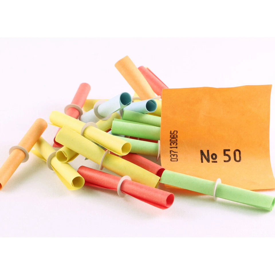 WOLF UND APPENZELLER Röllchenlose Treffer in Weiß oder Bunt je 50 Stk. Tombola Verlosung Gewinne