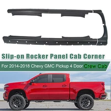 Pair of Slip-on Rocker Panel Cab Corners for 2014-2018 Chevy GMC Crew Cab Pickup