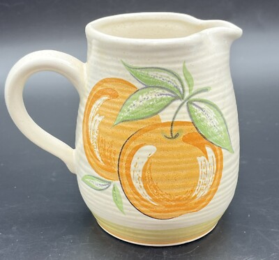 Vintage Franciscan Earthenware Creamer Pitcher Orange Fruit Citrus Coffee Bar