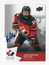 2020 UPPER DECK CANADA ANN-SOPHIE BETTEZ AUTOGRAPHED SIGNED HOCKEY WOMEN CARD