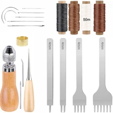 Leather Hole Punch Tool Lacing Stitching Chisel Set Speedy Sewing Stitcher Tool