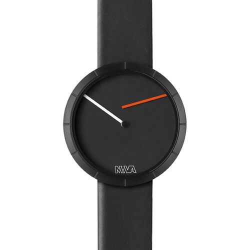 NAVA Design Tempo Libero 42 Quarzo Acciaio Bianco Nero Rosso Pelle Orologio  Uomo | eBay