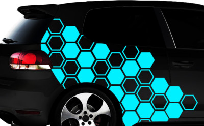 Hexagon Pixel Cyber XXL Set Auto Aufkleber Sticker Tuning Wabenmuster Waben xy