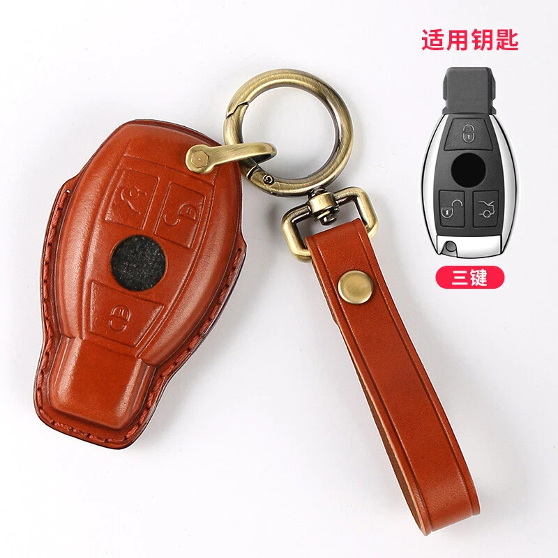 Leather Remote Key Case Cover Holder Shell for Mercedes Benz B200