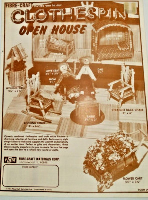 VTG Fibre-Craft Clothespin Pattern 8 page Leaflet Year:1981 FORM 094