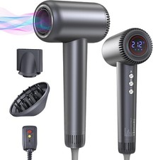 NEW Hair Dryer 180000 RPM 1600W, Low Noise Ionic, 4 Heat, Diffuser, Travel Salon