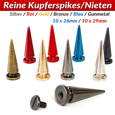 10mm Metall Leder Nieten Killer Nieten Spitznieten Punk Gothic Spike Ziernieten